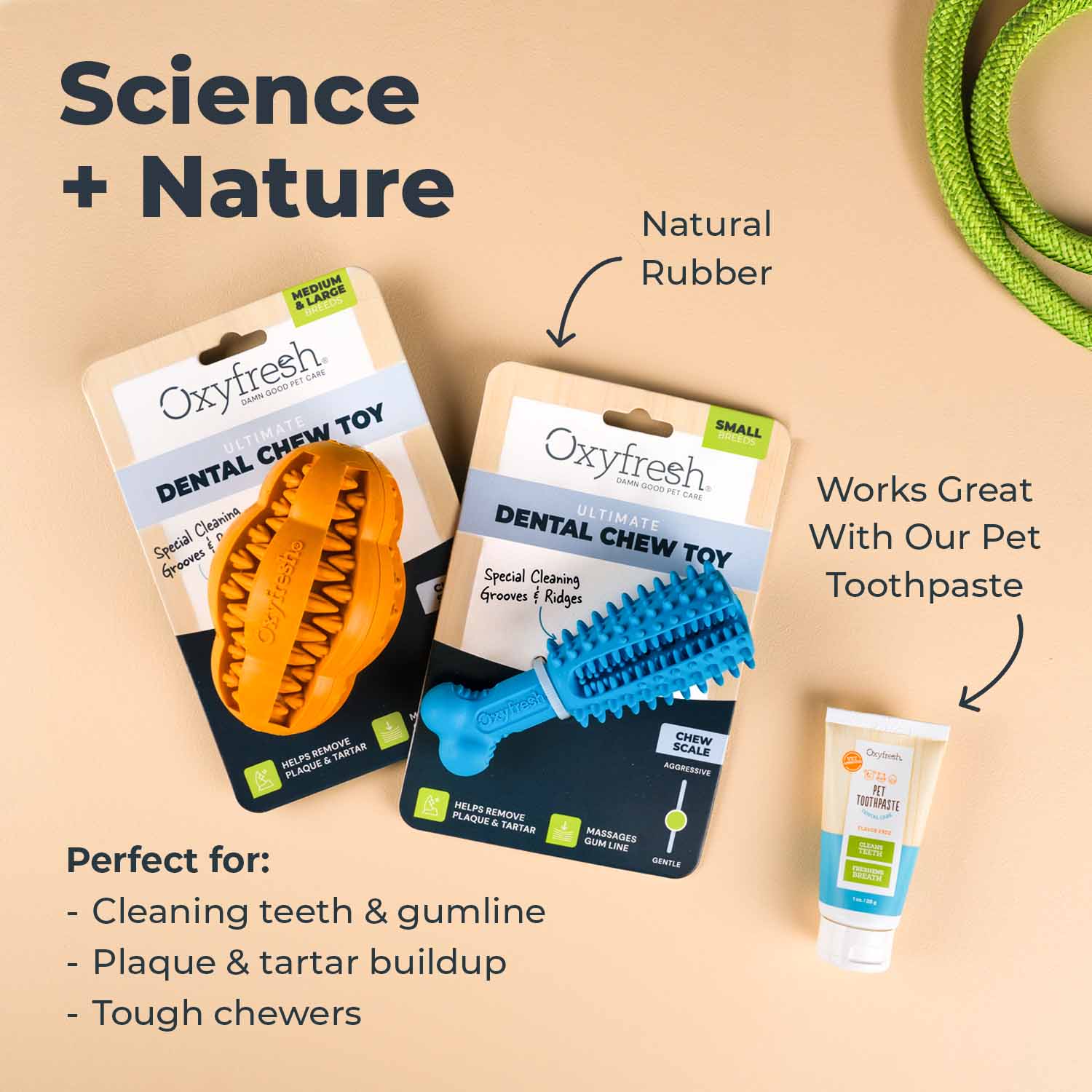 Dog Dental Chew Toy + Pet Dental Gel Toothpaste