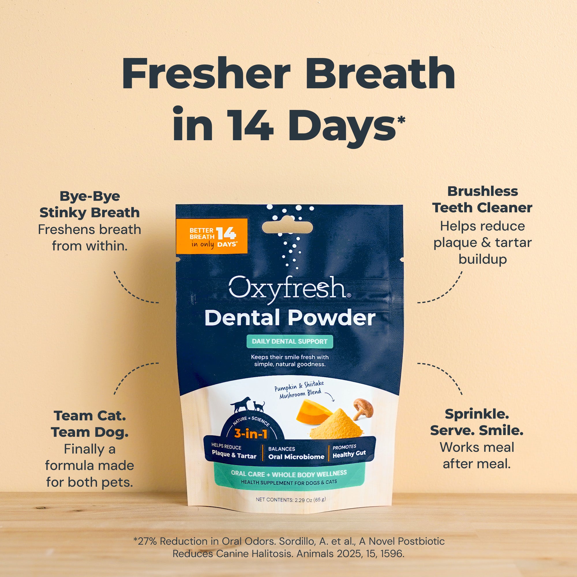 Advanced Dental Powder for Dogs & Cats ... Fresh Breath Just in 14 Days