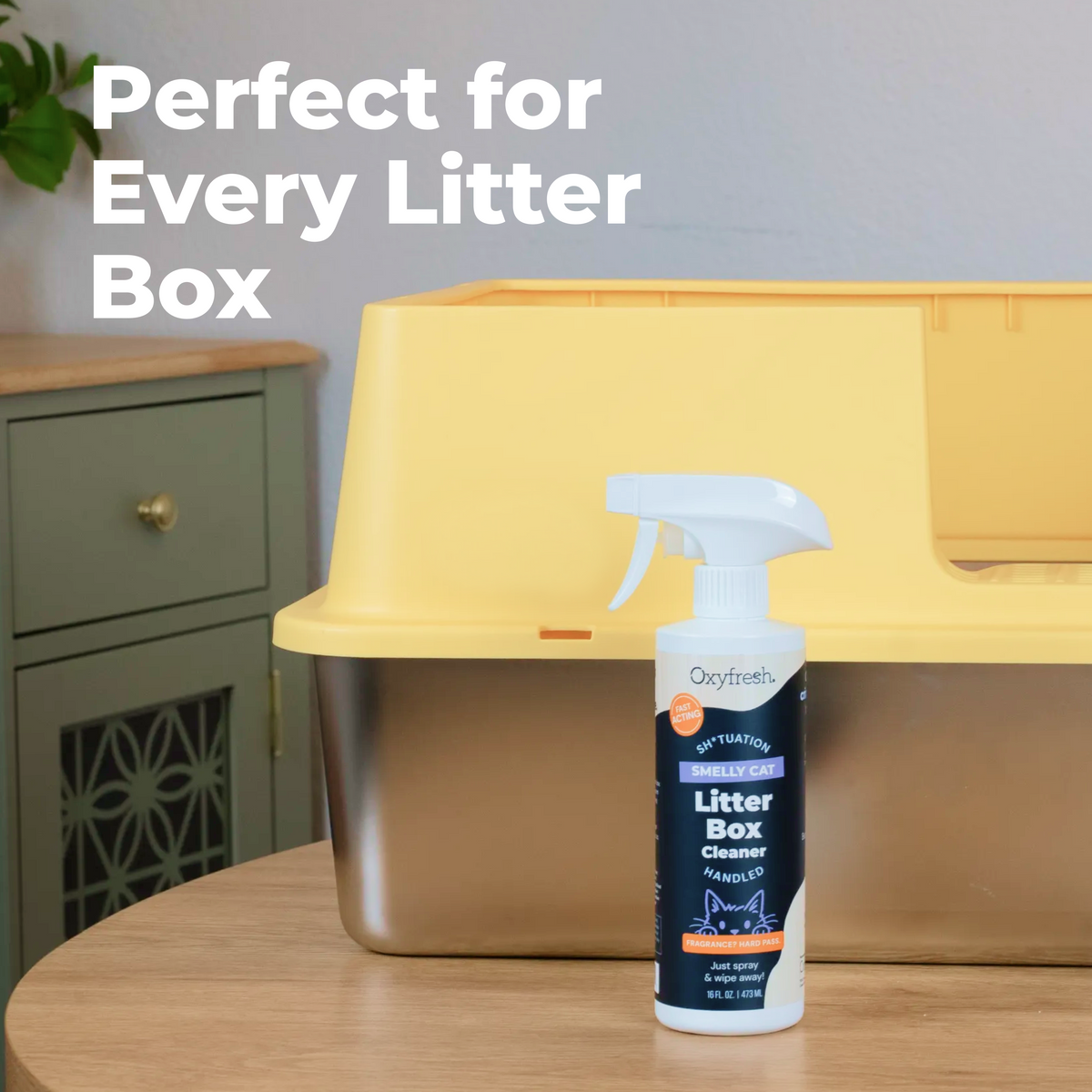 Oxyfresh Premium Litter Box Cleaner – Safely Eliminates Odors and Grime – Scrub Free