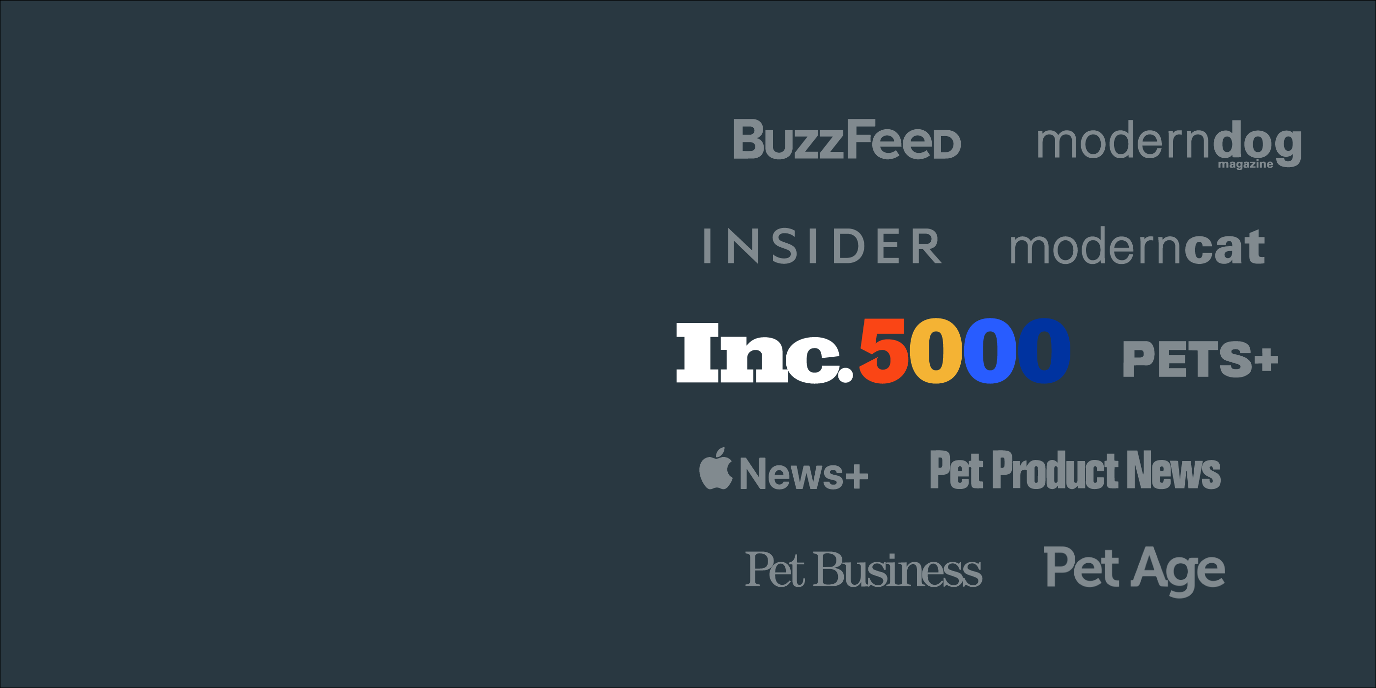 collage of publication logos who've featured oxyfresh including but not limited to buzzfeed, insider, modern dog, and apple news