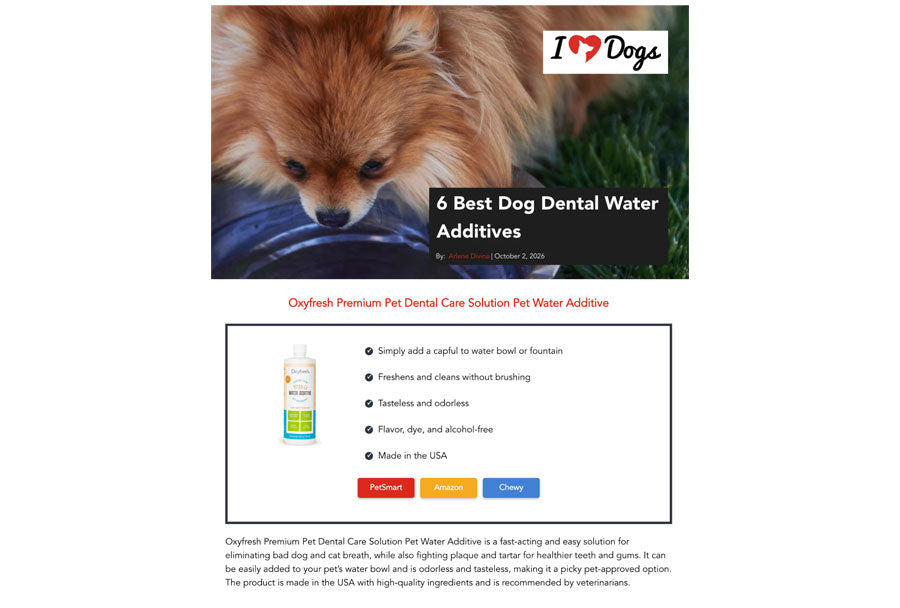 iHeartDogs: "6 Best Dog Dental Water Additives"