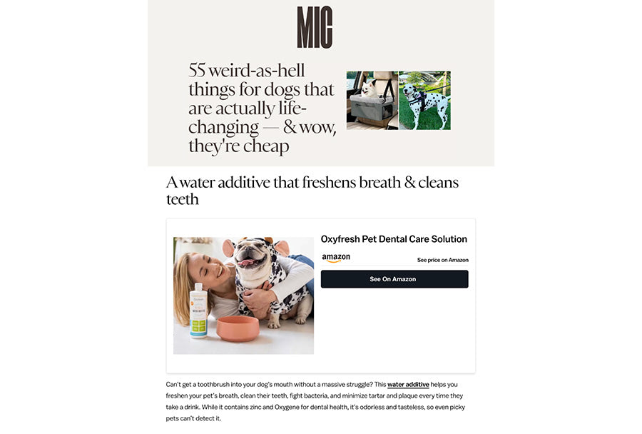 Mic: "55 Weird-As-Hell Things for Dogs That Are Actually Life-Changing"