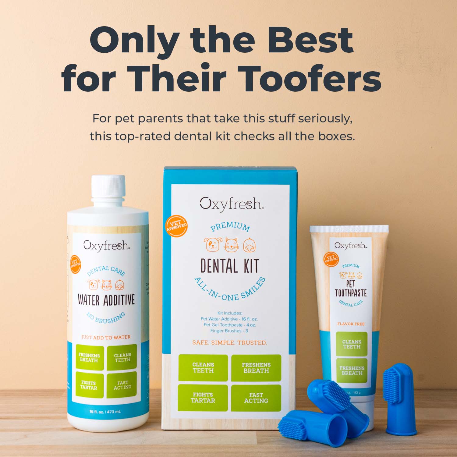 Large Pet Dental Kit - only the best for their lil toofers. For pet parents that take this stuff seriously, this top-rated dental kit checks all the boxes