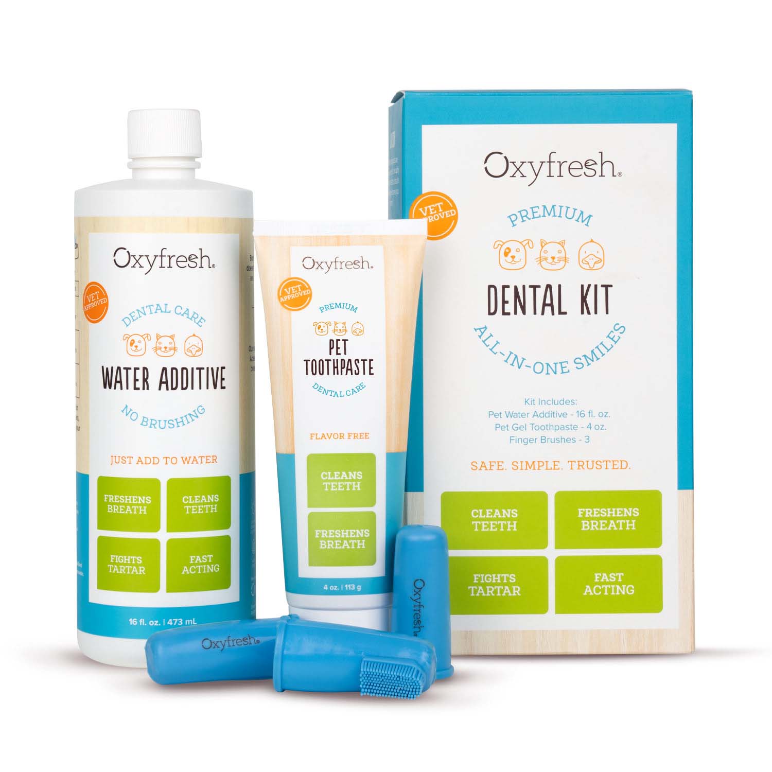 #size_Oxyfresh Pet Dental Kit large size with 16oz pet water additive, 4 oz pet toothpaste and 3 silicone finger brushes