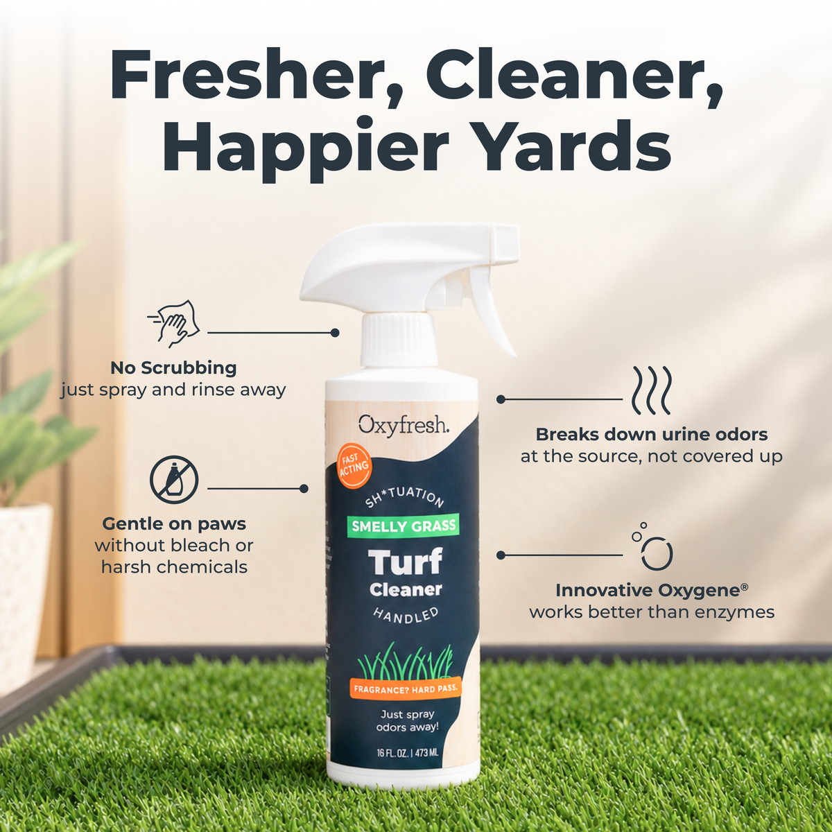 Oxyfresh Premium Turf Cleaner – Safely Eliminates Odors and Grime – Scrub Free